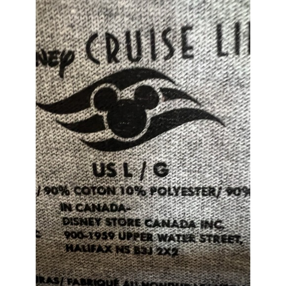 Disney Cruise Line T Shirt UniSex Size Large Grey Aqua/neon Green Mickey Mouse - Picture 2 of 3